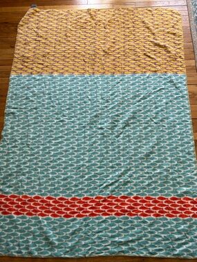 Pad Home Design Concept Seaside Throw Blanket “School of Fish” NWOT Cotton Poly